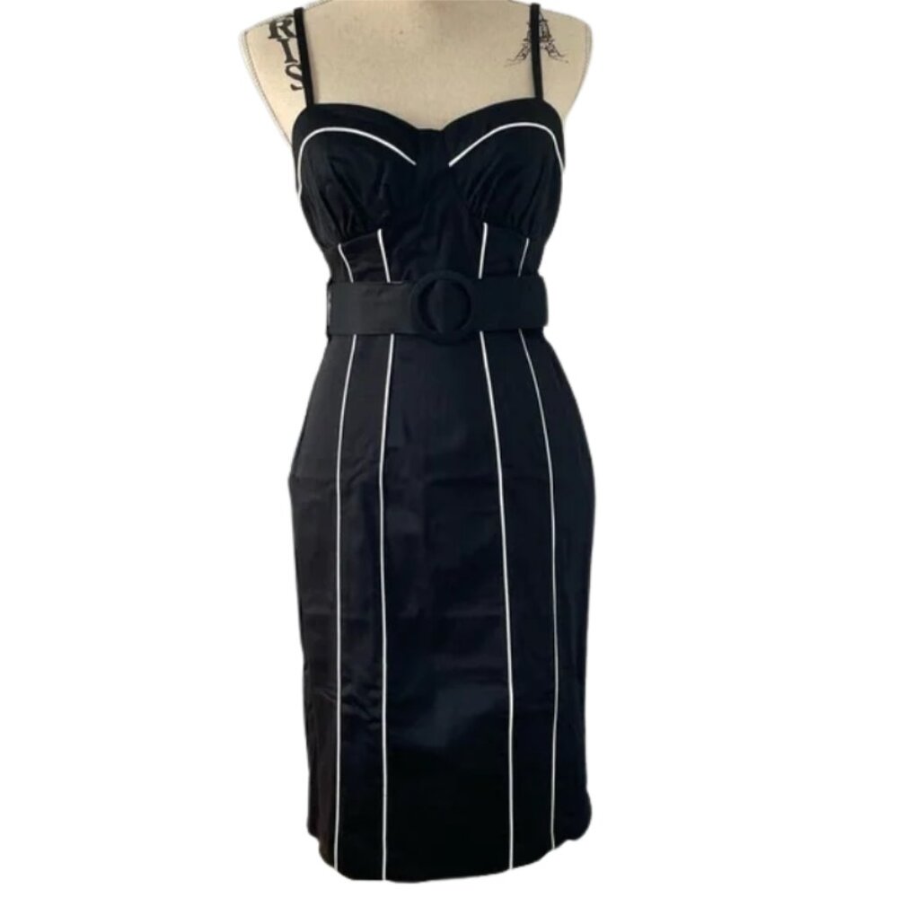 Frederick's of Hollywood Black and White Midi Dress -No Belt included